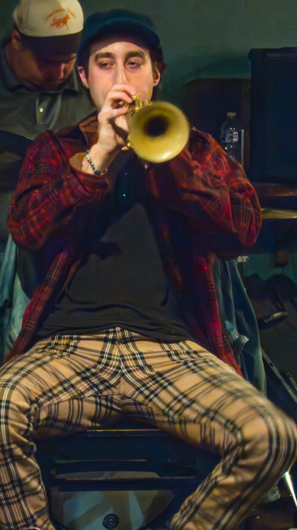 Old time trumpeter at Three Muses on Frenchman St.