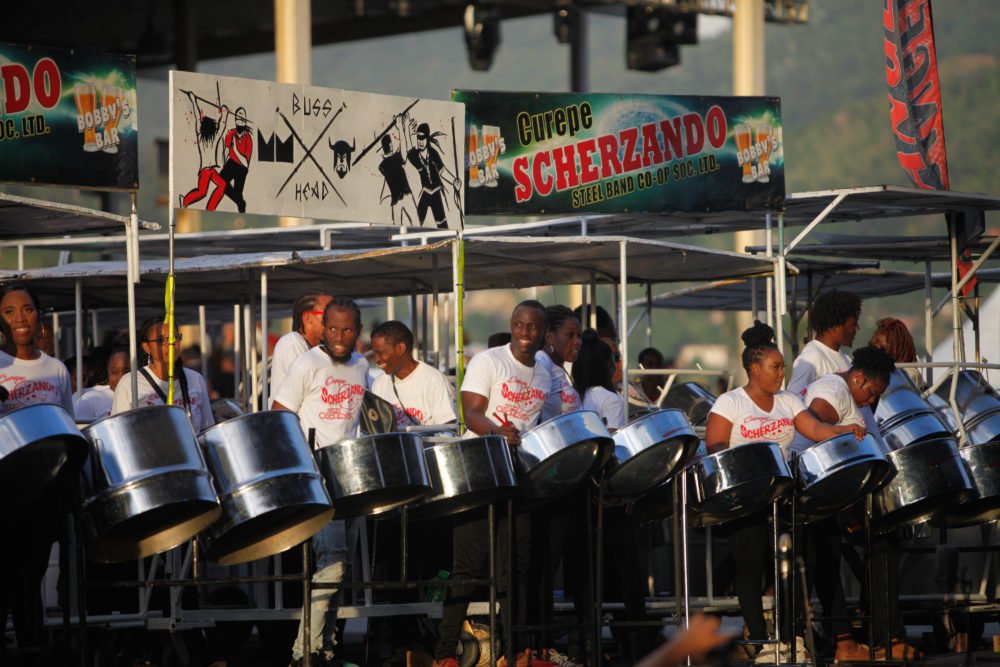 Curepe Scherzando, a medium band, on the stage