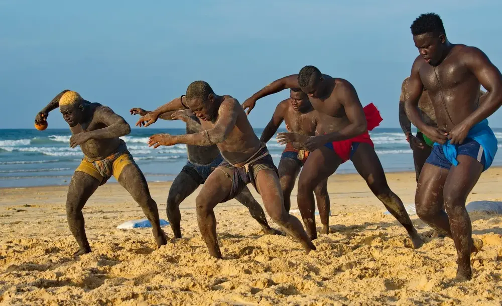 Wrestlers on Dakar beach
